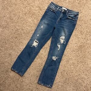 VERVET Medium Blue Women's Straight Jeans Size 27 | Normcore Stretch Denim